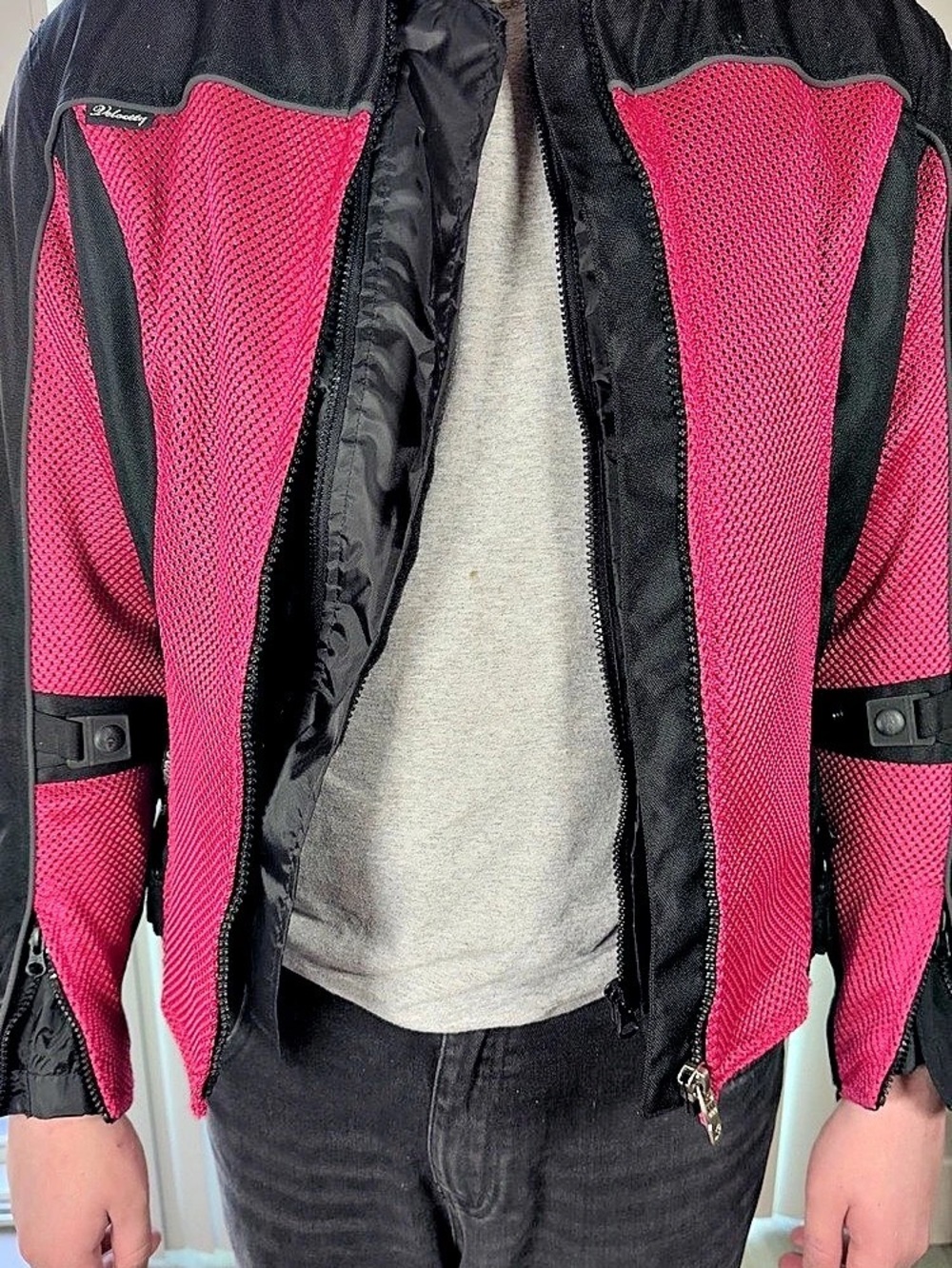 Joe Rocket Women's Color Block Motorcycle Jacket in Black & Pink